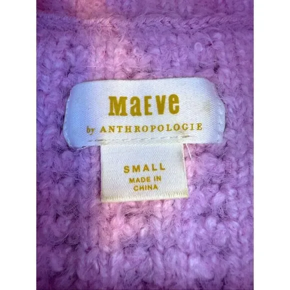 Anthropologie Maeve Pink Oversized Cowl-Neck Pullover Sweater Size S - Picture 9 of 13
